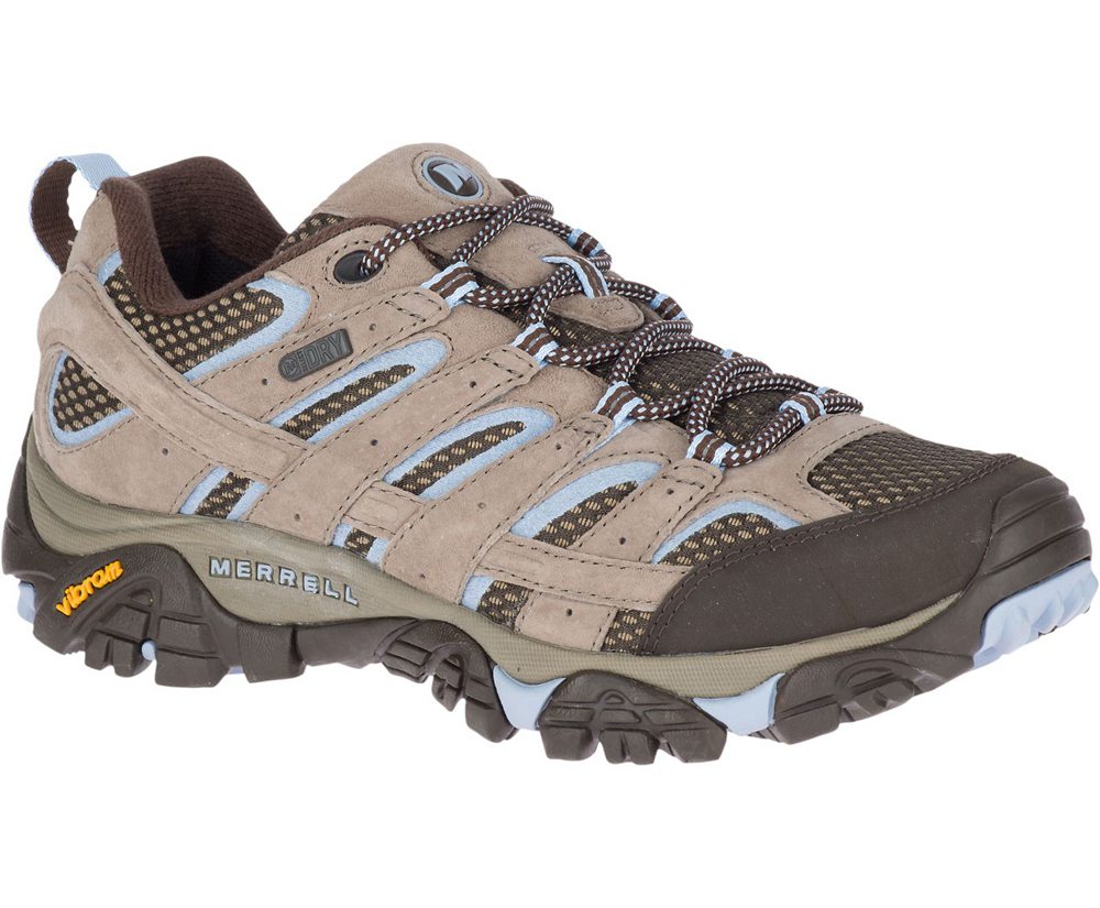 Buty Trekkingowe Merrell Damskie Szare - Moab 2 Waterproof - 670238-AUF